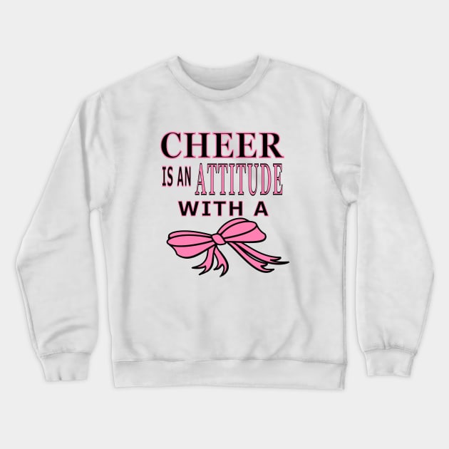 Cheer Is An Attitude with a Bow Crewneck Sweatshirt by Journees